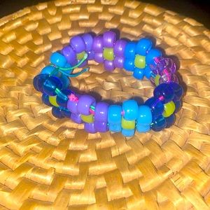 Floral Y2K Handmade Kandi Bead Bracelet
